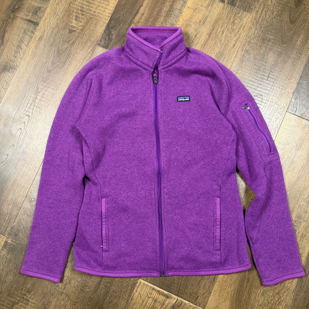 Patagonia Women's M Purple Better Sweater Full Zip Fleece Jacket Arm Pocket